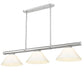 Z-Lite Vanguard 3050-3BN-PWH 59" 3-Light Brushed Nickel Steel and Aluminum Frame White Plastic Shade Billiard Light