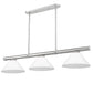 Z-Lite Vanguard 3050-3BN-PWH 59" 3-Light Brushed Nickel Steel and Aluminum Frame White Plastic Shade Billiard Light