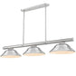 Z-Lite Vanguard 3050-3BN-SBN 59" 3-Light Brushed Nickel Steel and Aluminum Billiard Light