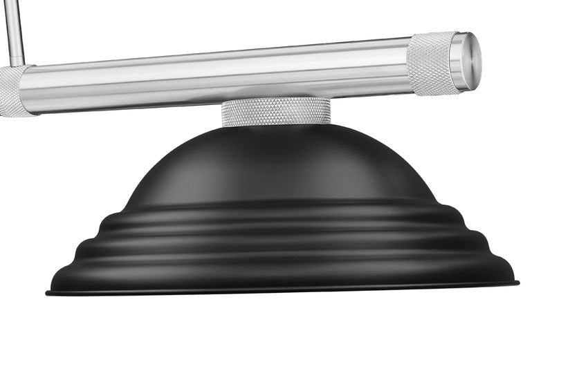 Z-Lite Vanguard 3050-3BN-SMB 59" 3-Light Brushed Nickel Steel and Aluminum Frame Matte Black Steel Shade Billiard Light