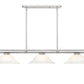Z-Lite Vanguard 3050-3BN-WM16 59" 3-Light Brushed Nickel Steel and Aluminum Frame White Mottle Glass Shade Billiard Light