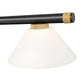 Z-Lite Vanguard 3050-3MB-RB-AMO14 59" 3-Light Matte Black and Rubbed Brass Steel and Aluminum Frame Matte Opal Glass Shade Billiard Light