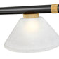 Z-Lite Vanguard 3050-3MB-RB-AWL14 59" 3-Light Matte Black and Rubbed Brass Steel and Aluminum Frame White Linen Glass Shade Billiard Light
