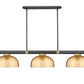 Z-Lite Vanguard 3050-3MB-RB-D13HBR 59" 3-Light Matte Black and Rubbed Brass Steel and Aluminum Frame Heritage Brass Steel Shade Billiard Light