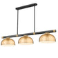 Z-Lite Vanguard 3050-3MB-RB-D13HBR 59" 3-Light Matte Black and Rubbed Brass Steel and Aluminum Frame Heritage Brass Steel Shade Billiard Light