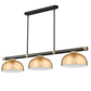 Z-Lite Vanguard 3050-3MB-RB-D13HBR 59" 3-Light Matte Black and Rubbed Brass Steel and Aluminum Frame Heritage Brass Steel Shade Billiard Light