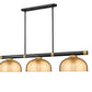 Z-Lite Vanguard 3050-3MB-RB-D13HBR 59" 3-Light Matte Black and Rubbed Brass Steel and Aluminum Frame Heritage Brass Steel Shade Billiard Light