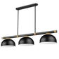 Z-Lite Vanguard 3050-3MB-RB-D13MB 59" 3-Light Matte Black and Rubbed Brass Steel and Aluminum Frame Matte Black Steel Shade Billiard Light