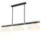 Z-Lite Vanguard 3050-3MB-RB-DMO14 59" 3-Light Matte Black and Rubbed Brass Steel and Aluminum Frame Matte Opal Glass Shade Billiard Light