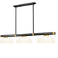 Z-Lite Vanguard 3050-3MB-RB-DMO14 59" 3-Light Matte Black and Rubbed Brass Steel and Aluminum Frame Matte Opal Glass Shade Billiard Light