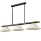 Z-Lite Vanguard 3050-3MB-RB-GM16 59" 3-Light Matte Black and Rubbed Brass Steel and Aluminum Frame Golden Mottle Glass Shade Billiard Light
