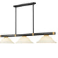 Z-Lite Vanguard 3050-3MB-RB-GM16 59" 3-Light Matte Black and Rubbed Brass Steel and Aluminum Frame Golden Mottle Glass Shade Billiard Light