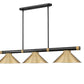Z-Lite Vanguard 3050-3MB-RB-HBR15 59" 3-Light Matte Black and Rubbed Brass Steel and Aluminum Frame Heritage Brass Steel Shade Billiard Light