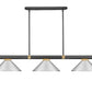 Z-Lite Vanguard 3050-3MB-RB-MBN 59" 3-Light Matte Black and Rubbed Brass Steel and Aluminum Frame Brushed Nickel Steel Shade Billiard Light