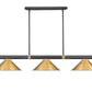 Z-Lite Vanguard 3050-3MB-RB-RB15 59" 3-Light Matte Black and Rubbed Brass Steel and Aluminum Frame Rubbed Brass Steel Shade Billiard Light