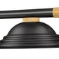 Z-Lite Vanguard 3050-3MB-RB-SMB 59" 3-Light Matte Black and Rubbed Brass Steel and Aluminum Frame Matte Black Steel Shade Billiard Light