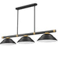 Z-Lite Vanguard 3050-3MB-RB-SMB 59" 3-Light Matte Black and Rubbed Brass Steel and Aluminum Frame Matte Black Steel Shade Billiard Light