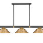 Z-Lite Vanguard 3050-3MB-RB-SRB 59" 3-Light Matte Black and Rubbed Brass Steel and Aluminum Frame Rubbed Brass Steel Shade Billiard Light