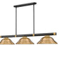 Z-Lite Vanguard 3050-3MB-RB-SRB 59" 3-Light Matte Black and Rubbed Brass Steel and Aluminum Frame Rubbed Brass Steel Shade Billiard Light