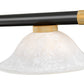 Z-Lite Vanguard 3050-3MB-RB-WM16 59" 3-Light Matte Black and Rubbed Brass Steel and Aluminum Frame White Mottle Glass Shade Billiard Light