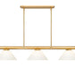 Z-Lite Vanguard 3050-3RB-AGM14 59" 3-Light Rubbed Brass Steel and Aluminum Frame Matte Opal Glass Shade Billiard Light