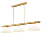 Z-Lite Vanguard 3050-3RB-AGM14 59" 3-Light Rubbed Brass Steel and Aluminum Frame Matte Opal Glass Shade Billiard Light