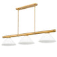 Z-Lite Vanguard 3050-3RB-AGM14 59" 3-Light Rubbed Brass Steel and Aluminum Frame Matte Opal Glass Shade Billiard Light
