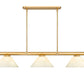 Z-Lite Vanguard 3050-3RB-AGM14 59" 3-Light Rubbed Brass Steel and Aluminum Frame White Mottle Glass Shade Billiard Light