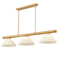 Z-Lite Vanguard 3050-3RB-AGM14 59" 3-Light Rubbed Brass Steel and Aluminum Frame White Mottle Glass Shade Billiard Light