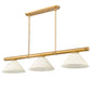 Z-Lite Vanguard 3050-3RB-AGM14 59" 3-Light Rubbed Brass Steel and Aluminum Frame White Mottle Glass Shade Billiard Light