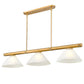 Z-Lite Vanguard 3050-3RB-AWL14 59" 3-Light Rubbed Brass Steel and Aluminum Frame White Linen Glass Shade Billiard Light