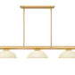 Z-Lite Vanguard 3050-3RB-DGM14 59" 3-Light Rubbed Brass Steel and Aluminum Frame Golden Mottle Glass Shade Billiard Light