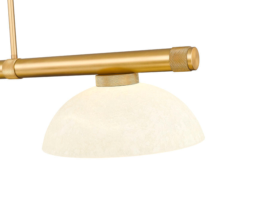Z-Lite Vanguard 3050-3RB-DGM14 59" 3-Light Rubbed Brass Steel and Aluminum Frame Golden Mottle Glass Shade Billiard Light