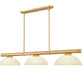 Z-Lite Vanguard 3050-3RB-DGM14 59" 3-Light Rubbed Brass Steel and Aluminum Frame Golden Mottle Glass Shade Billiard Light