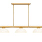 Z-Lite Vanguard 3050-3RB-DMO14 59" 3-Light Rubbed Brass Steel and Aluminum Frame Matte Opal Glass Shade Billiard Light