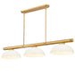 Z-Lite Vanguard 3050-3RB-DMO14 59" 3-Light Rubbed Brass Steel and Aluminum Frame Matte Opal Glass Shade Billiard Light