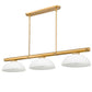 Z-Lite Vanguard 3050-3RB-DMO14 59" 3-Light Rubbed Brass Steel and Aluminum Frame Matte Opal Glass Shade Billiard Light