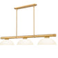 Z-Lite Vanguard 3050-3RB-DMO14 59" 3-Light Rubbed Brass Steel and Aluminum Frame Matte Opal Glass Shade Billiard Light