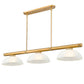 Z-Lite Vanguard 3050-3RB-DWL14 59" 3-Light Rubbed Brass Steel and Aluminum Frame White Linen Glass Shade Billiard Light