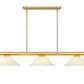 Z-Lite Vanguard 3050-3RB-GM16 59" 3-Light Rubbed Brass Steel and Aluminum Frame Golden Mottle Glass Shade Billiard Light