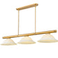 Z-Lite Vanguard 3050-3RB-GM16 59" 3-Light Rubbed Brass Steel and Aluminum Frame Golden Mottle Glass Shade Billiard Light