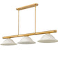 Z-Lite Vanguard 3050-3RB-GM16 59" 3-Light Rubbed Brass Steel and Aluminum Frame Golden Mottle Glass Shade Billiard Light