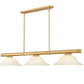 Z-Lite Vanguard 3050-3RB-GM16 59" 3-Light Rubbed Brass Steel and Aluminum Frame Golden Mottle Glass Shade Billiard Light