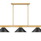 Z-Lite Vanguard 3050-3RB-MB15 59" 3-Light Rubbed Brass Steel and Aluminum Frame Matte Black Steel Shade Billiard Light