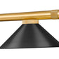 Z-Lite Vanguard 3050-3RB-MB15 59" 3-Light Rubbed Brass Steel and Aluminum Frame Matte Black Steel Shade Billiard Light