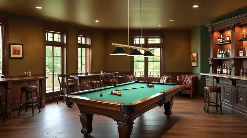 Z-Lite Vanguard 3050-3RB-MB15 59" 3-Light Rubbed Brass Steel and Aluminum Frame Matte Black Steel Shade Billiard Light