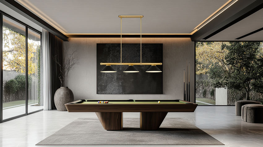 Z-Lite Vanguard 3050-3RB-MB15 59" 3-Light Rubbed Brass Steel and Aluminum Frame Matte Black Steel Shade Billiard Light