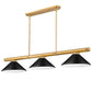 Z-Lite Vanguard 3050-3RB-MMB 59" 3-Light Rubbed Brass Steel and Aluminum Frame Matte Black Steel Shade Billiard Light