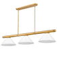 Z-Lite Vanguard 3050-3RB-PWH 59" 3-Light Rubbed Brass Steel and Aluminum Frame White Plastic Shade Billiard Light