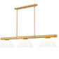 Z-Lite Vanguard 3050-3RB-PWH 59" 3-Light Rubbed Brass Steel and Aluminum Frame White Plastic Shade Billiard Light